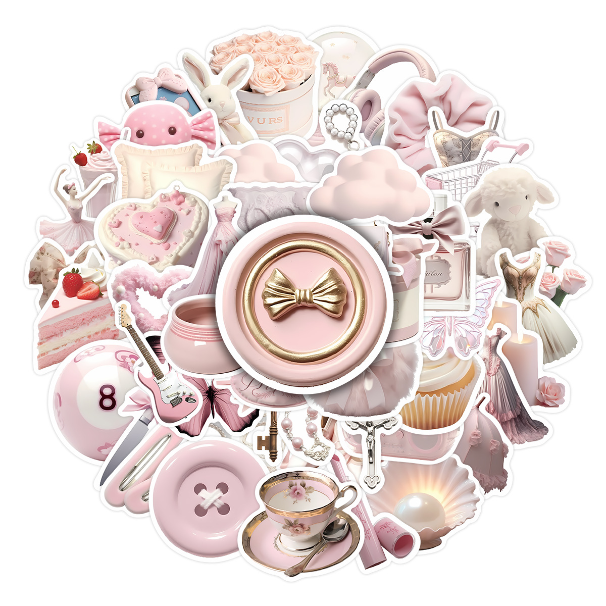 50/100 szt. Urocze różowe nakl – Laptop Accessories Girly recenzja i cena