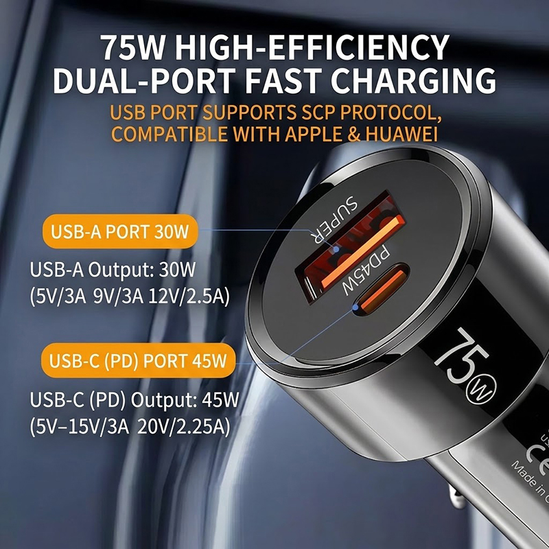 Ładowarka samochodowa 75W z dw – Usb C Power Adapter recenzja i cena